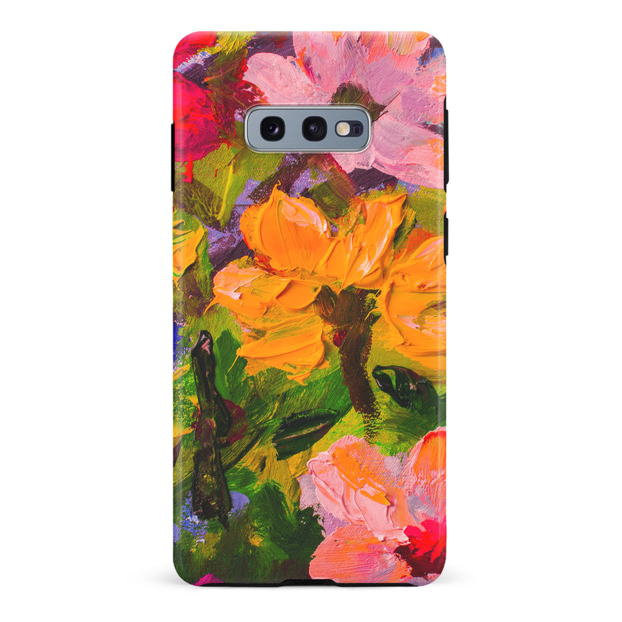 Samsung Galaxy S10e Burst Painted Flowers Phone Case