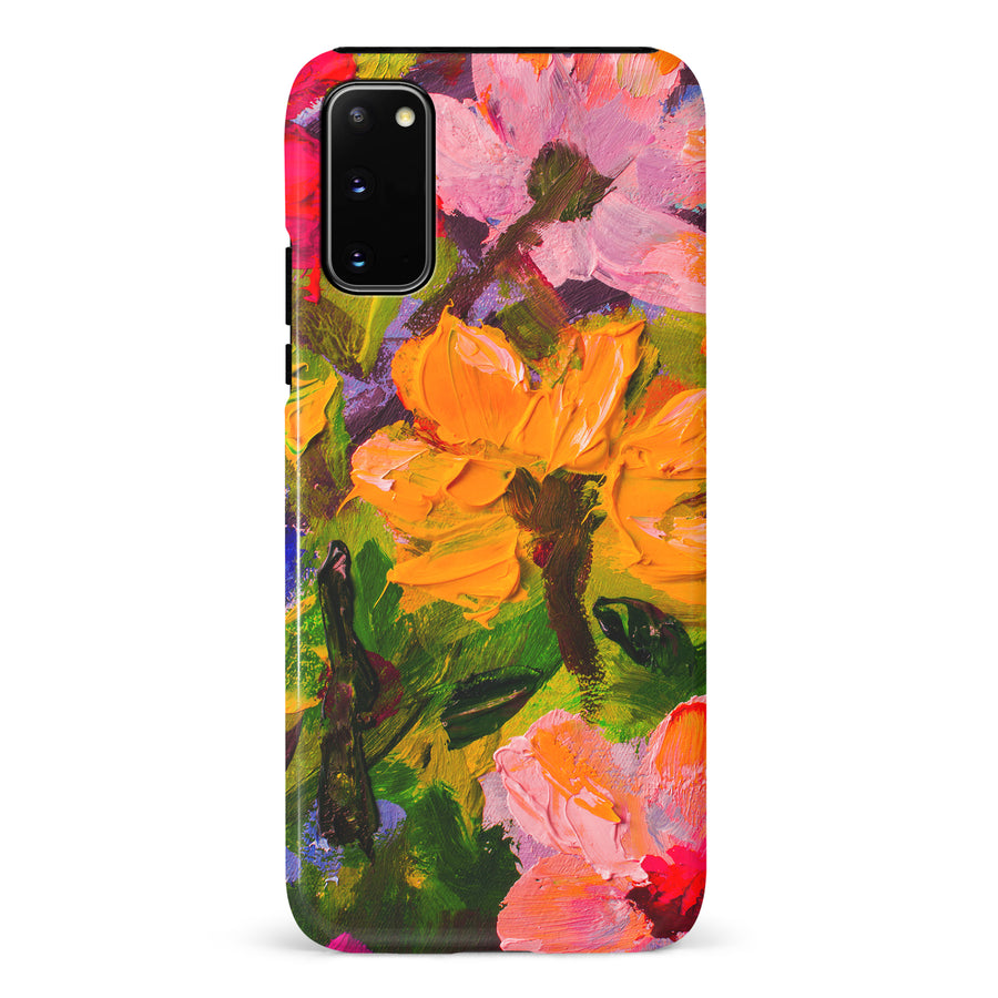 Samsung Galaxy S20 Burst Painted Flowers Phone Case