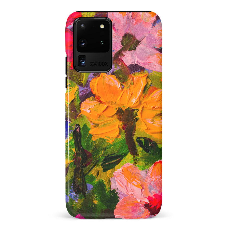 Samsung Galaxy S20 Ultra Burst Painted Flowers Phone Case