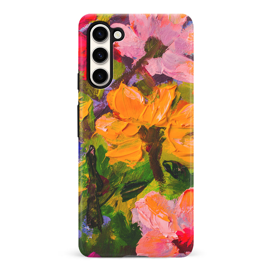 Samsung Galaxy S23 Burst Painted Flowers Phone Case