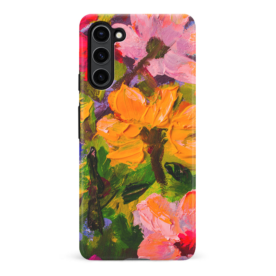 Samsung Galaxy S23 Plus Burst Painted Flowers Phone Case