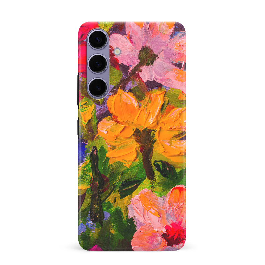Samsung Galaxy S24 Plus Burst Painted Flowers Phone Case