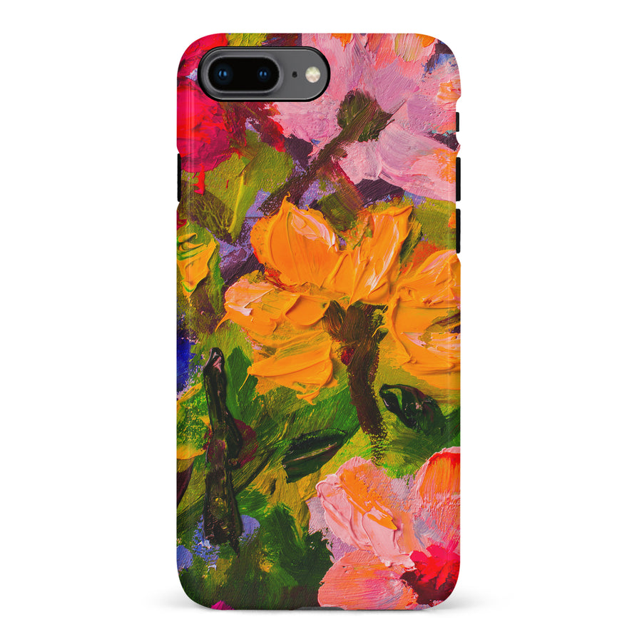 iPhone 8 Plus Burst Painted Flowers Phone Case