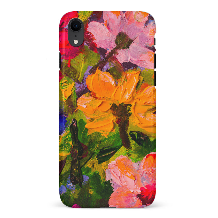 iPhone XR Burst Painted Flowers Phone Case
