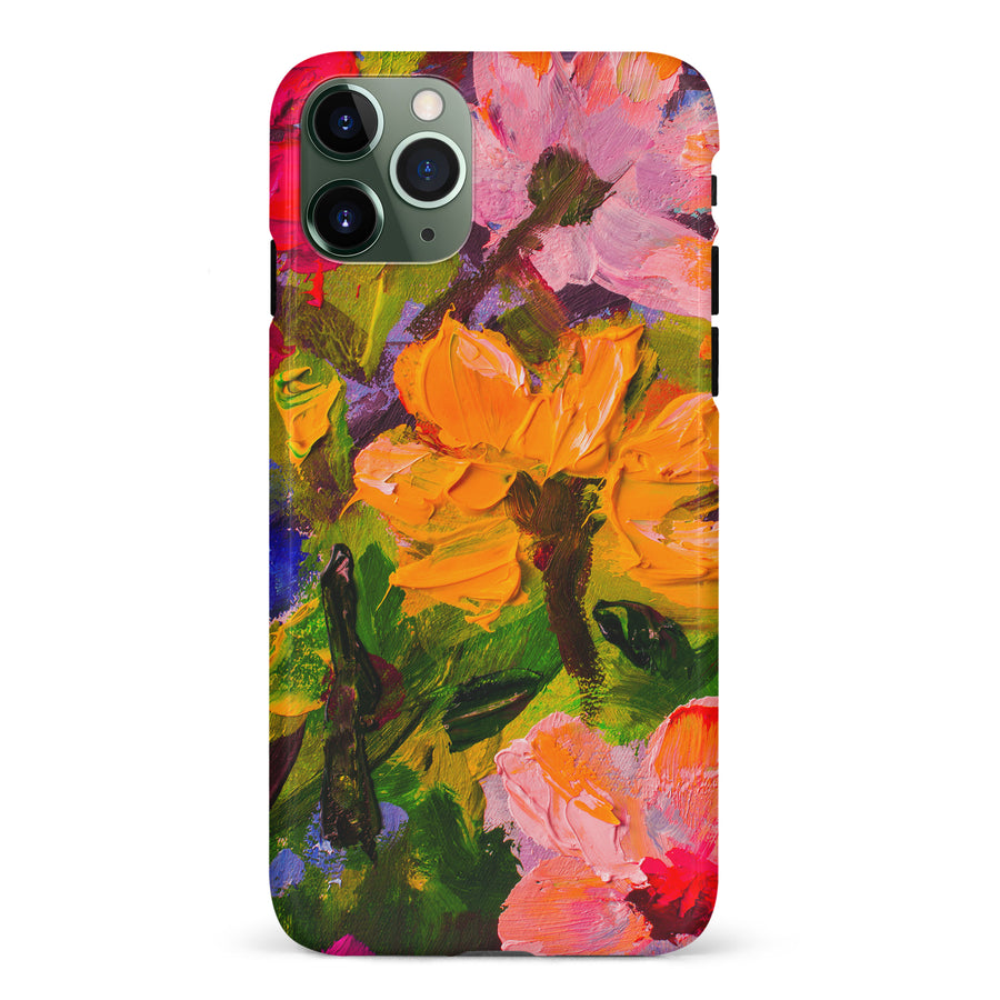 iPhone 11 Pro Burst Painted Flowers Phone Case