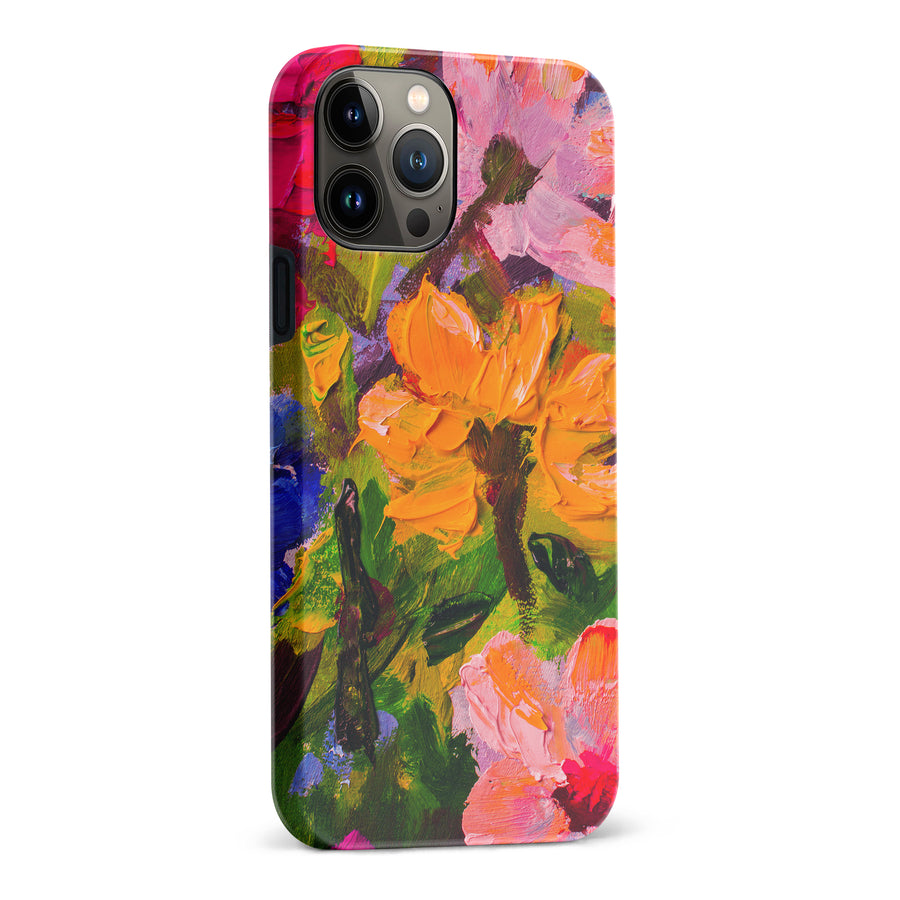 iPhone 13 Pro Max Burst Painted Flowers Phone Case