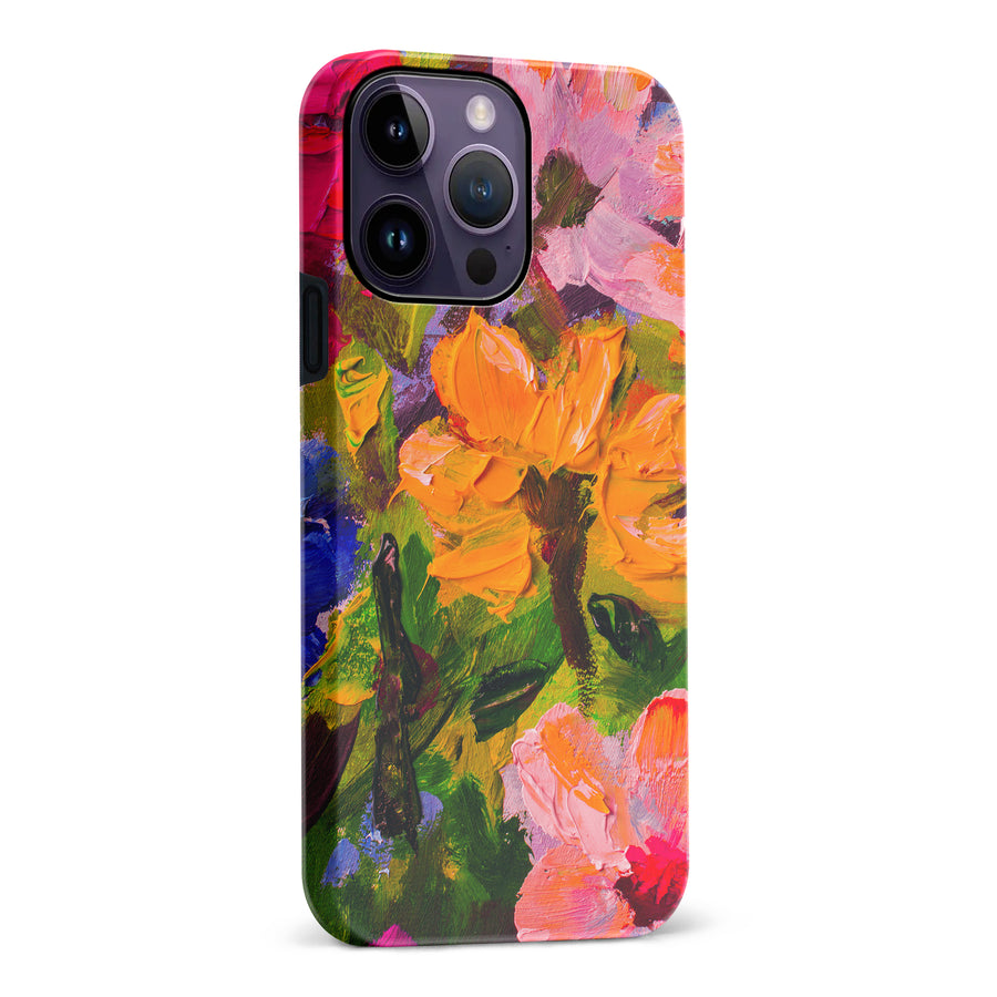 iPhone 14 Pro Max Burst Painted Flowers Phone Case