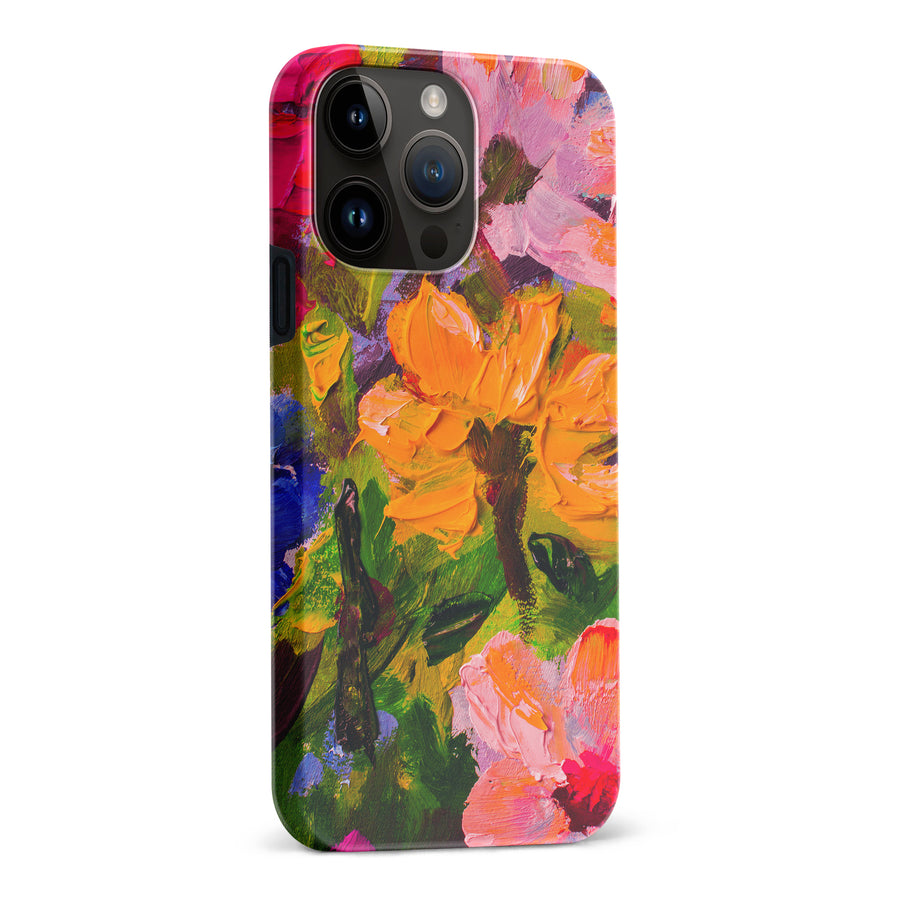 iPhone 15 Pro Max Burst Painted Flowers Phone Case