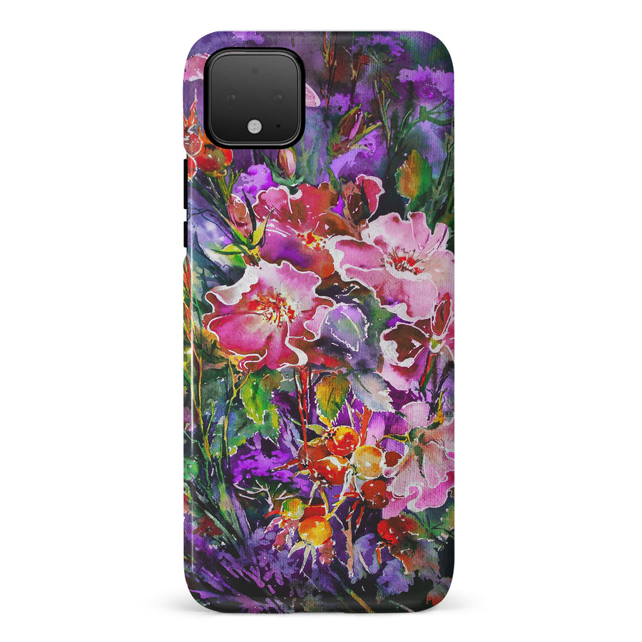 Google Pixel 4 Garden Mosaic Painted Flowers Phone Case