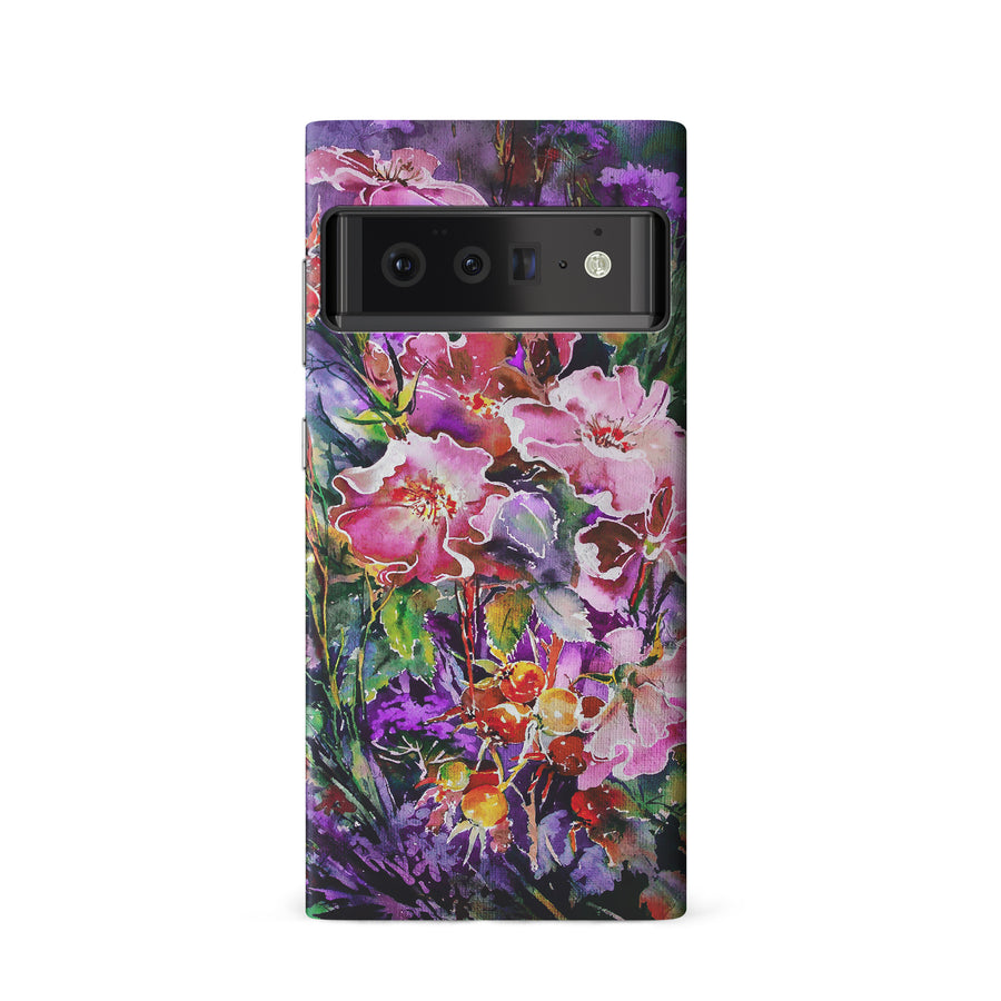Google Pixel 6 Garden Mosaic Painted Flowers Phone Case