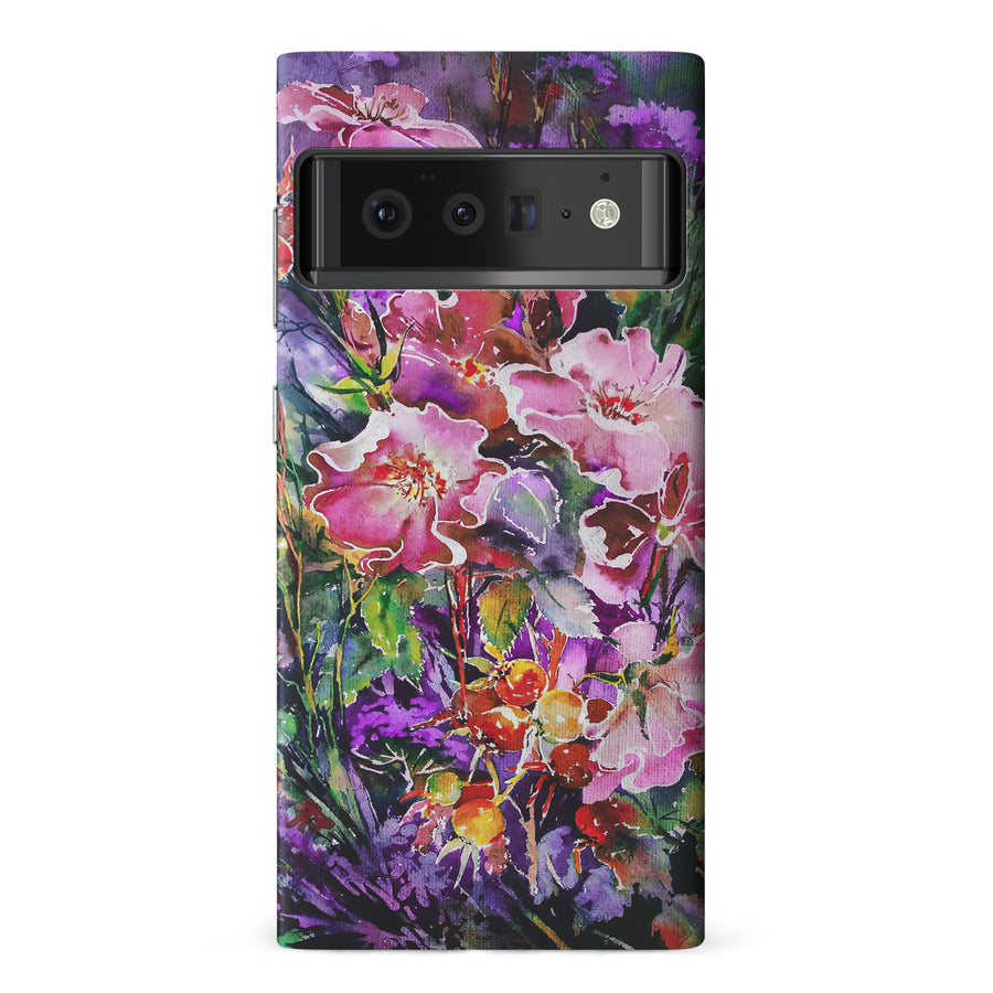 Google Pixel 6 Pro Garden Mosaic Painted Flowers Phone Case
