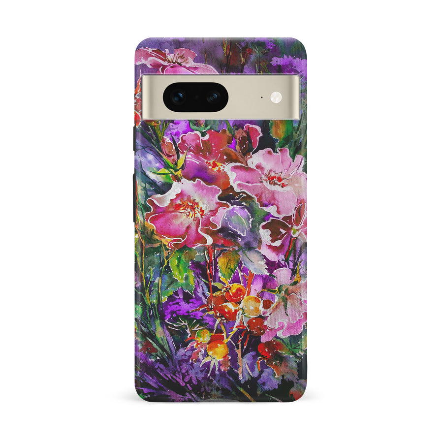Google Pixel 7 Garden Mosaic Painted Flowers Phone Case