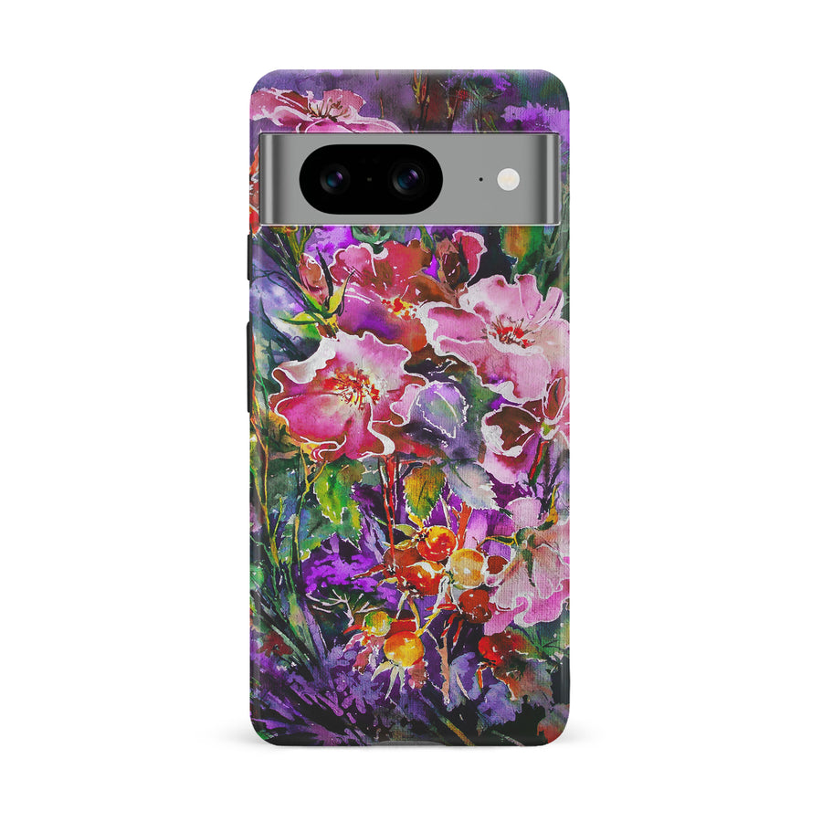 Google Pixel 8 Garden Mosaic Painted Flowers Phone Case
