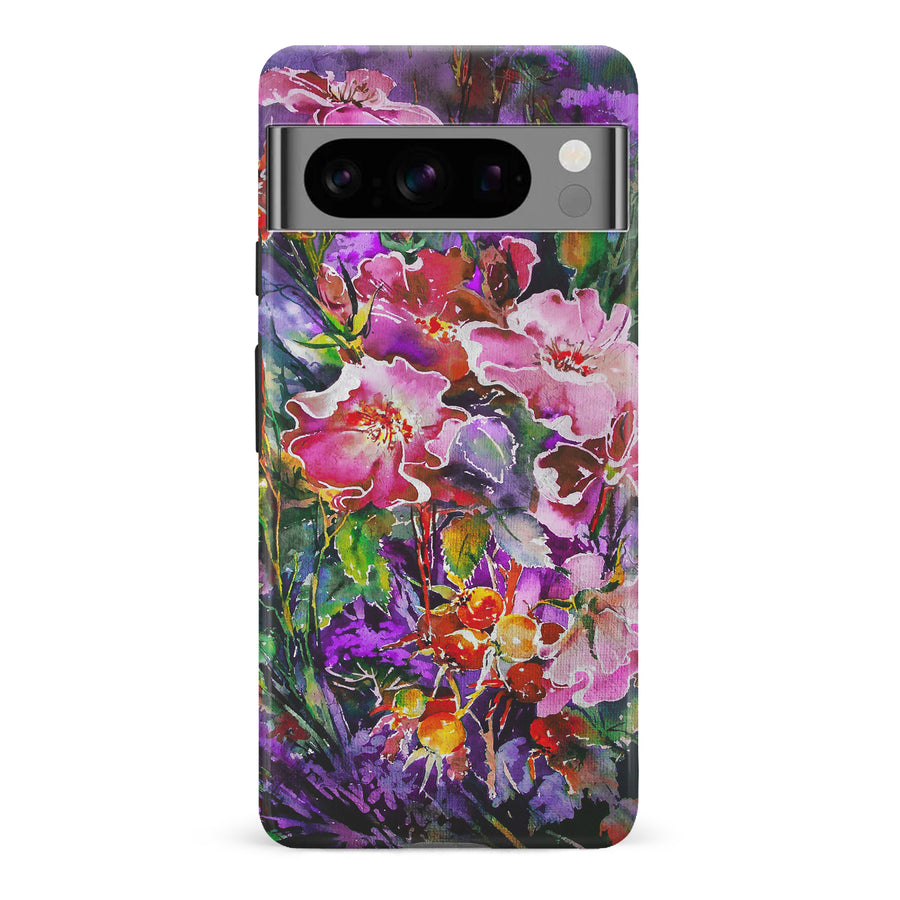 Google Pixel 8 Pro Garden Mosaic Painted Flowers Phone Case