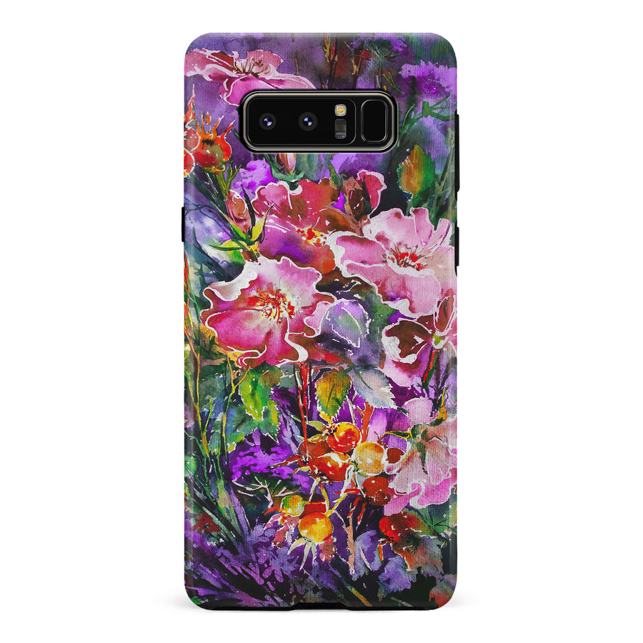 Samsung Galaxy Note 8 Garden Mosaic Painted Flowers Phone Case
