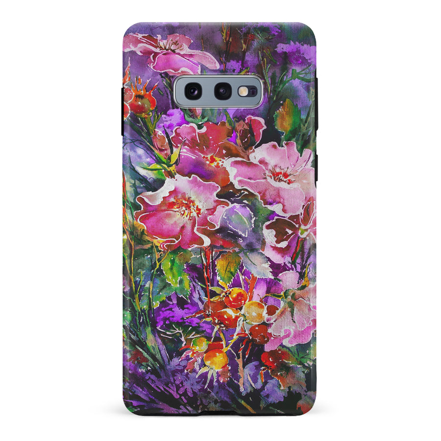 Samsung Galaxy S10e Garden Mosaic Painted Flowers Phone Case