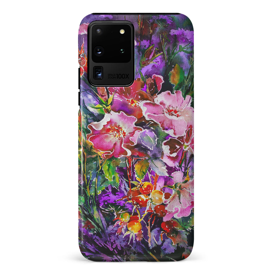 Samsung Galaxy S20 Ultra Garden Mosaic Painted Flowers Phone Case