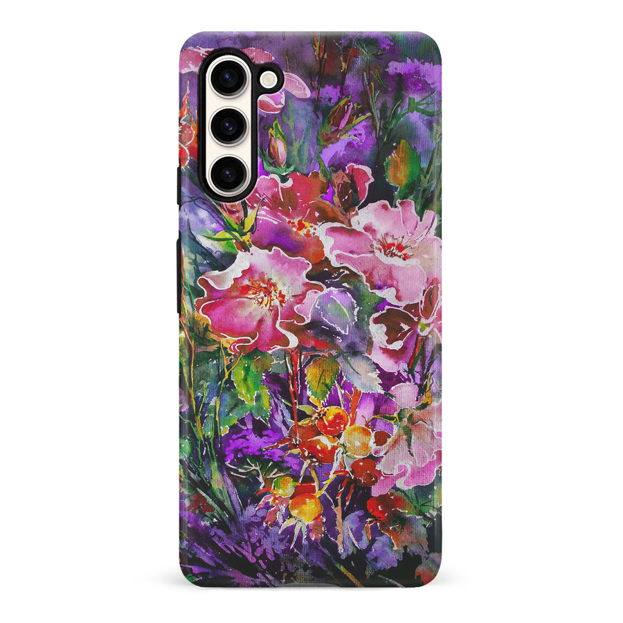 Samsung Galaxy S23 Garden Mosaic Painted Flowers Phone Case