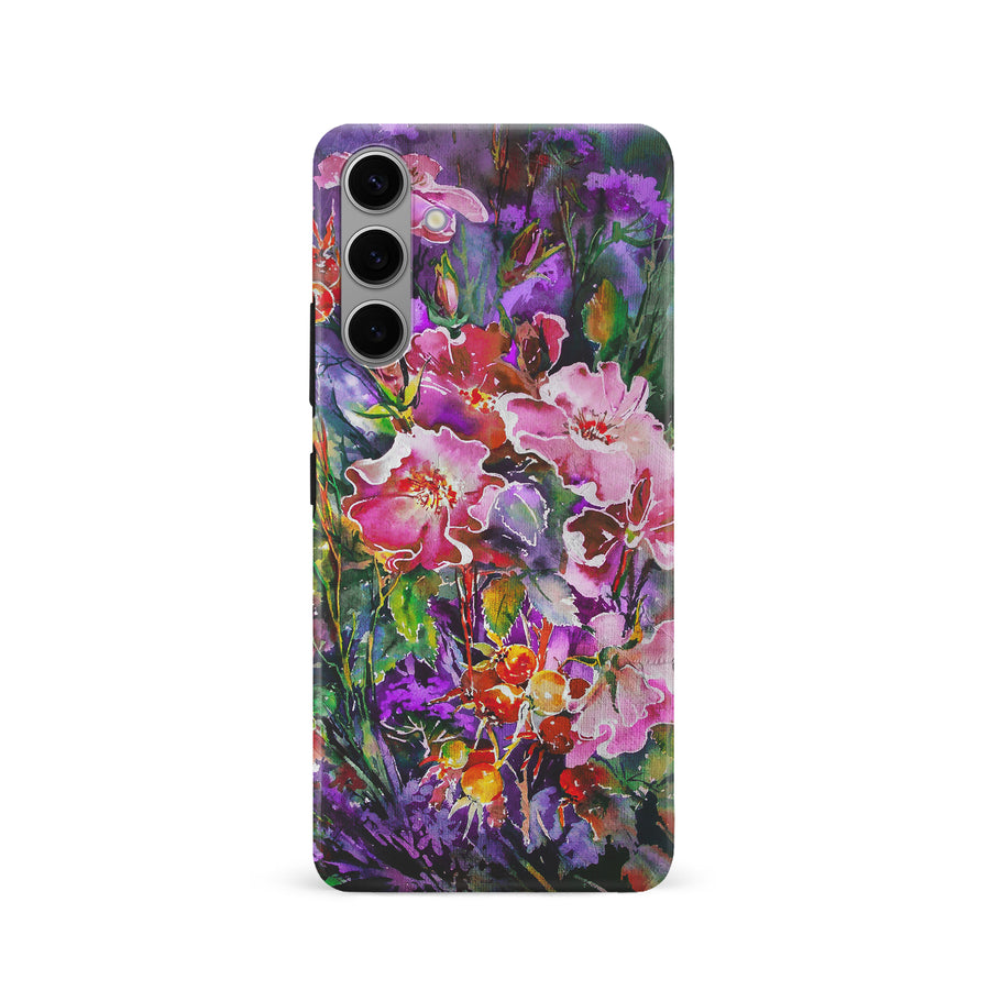 Samsung Galaxy S24 Garden Mosaic Painted Flowers Phone Case