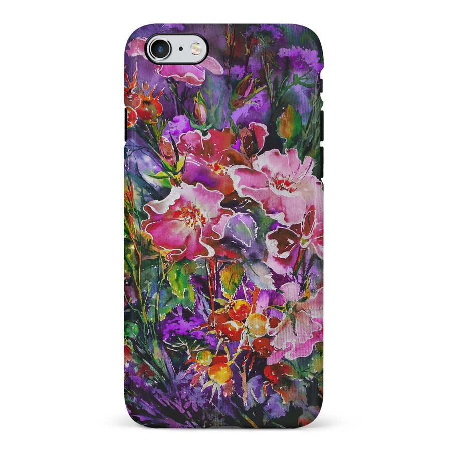 iPhone 6S Plus Garden Mosaic Painted Flowers Phone Case