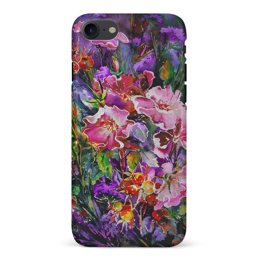iPhone 7/8/SE Garden Mosaic Painted Flowers Phone Case