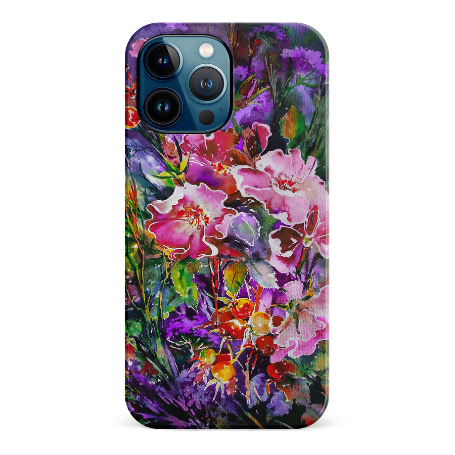 iPhone 12 Pro Max Garden Mosaic Painted Flowers Phone Case
