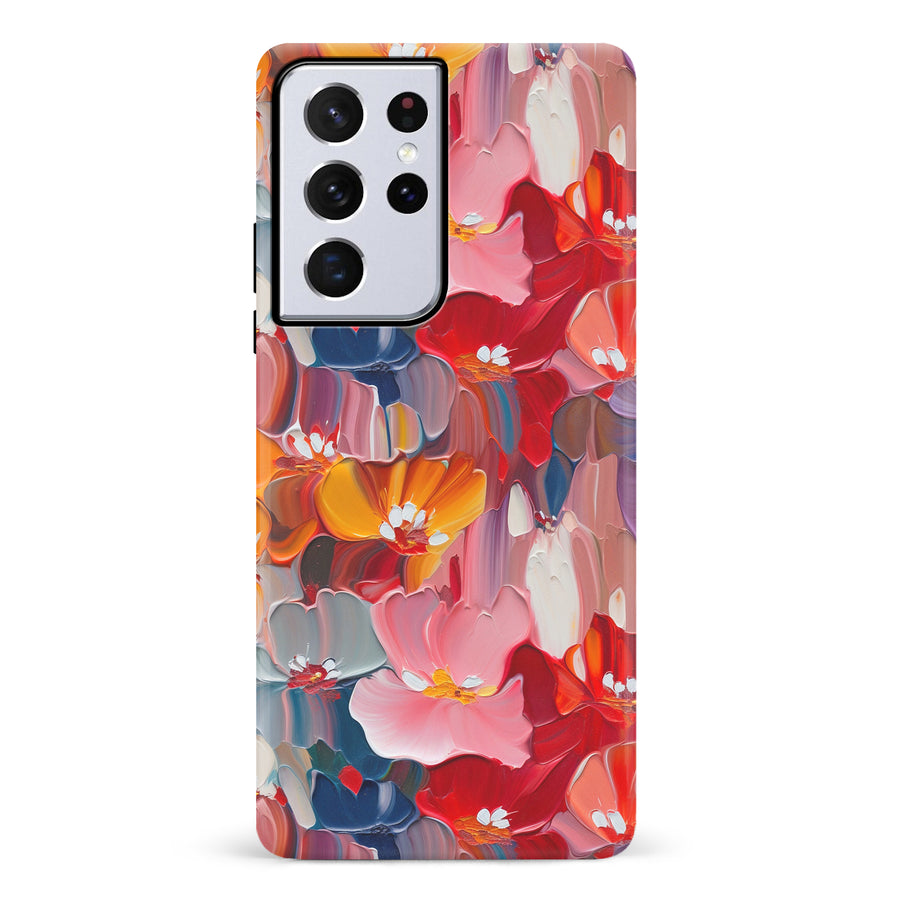 Samsung Galaxy S21 Ultra Mirage Painted Flowers Phone Case