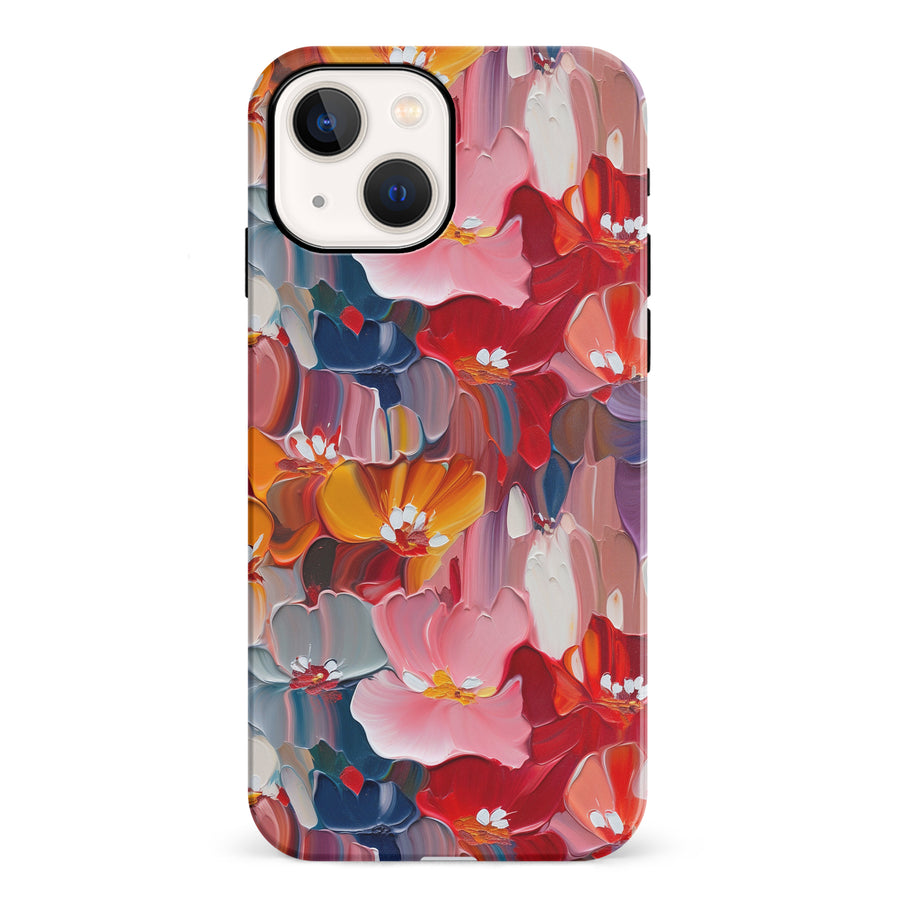 iPhone 13 Mirage Painted Flowers Phone Case