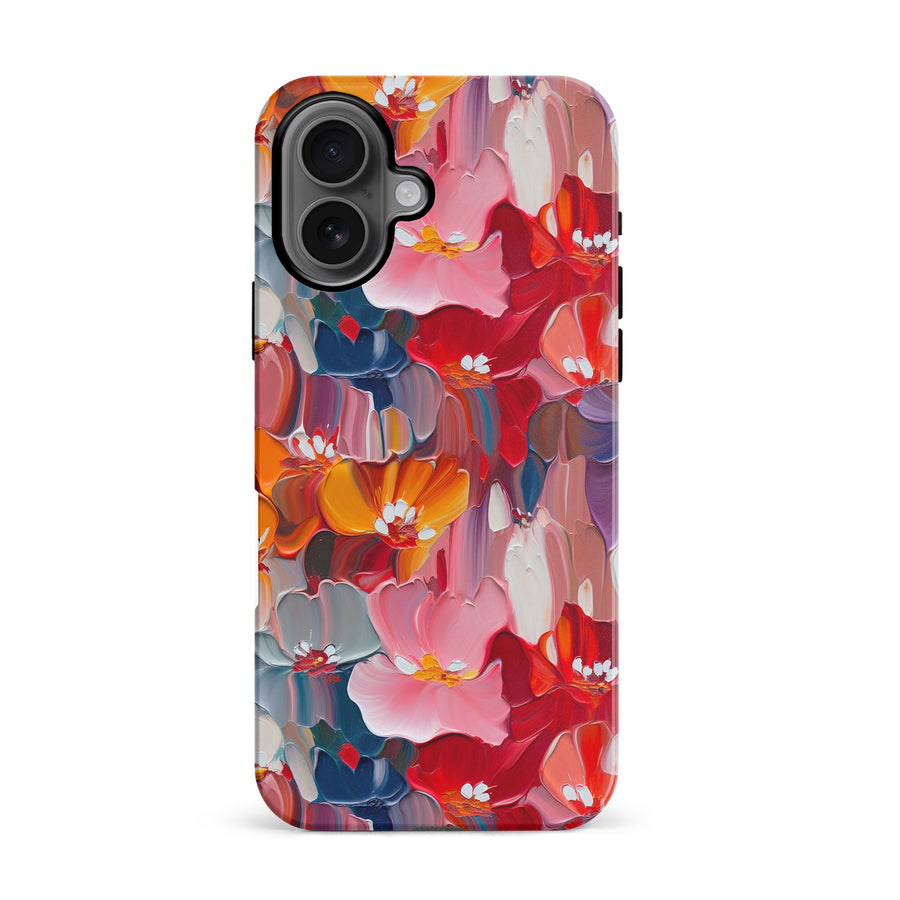 iPhone 16 Mirage Painted Flowers Phone Case