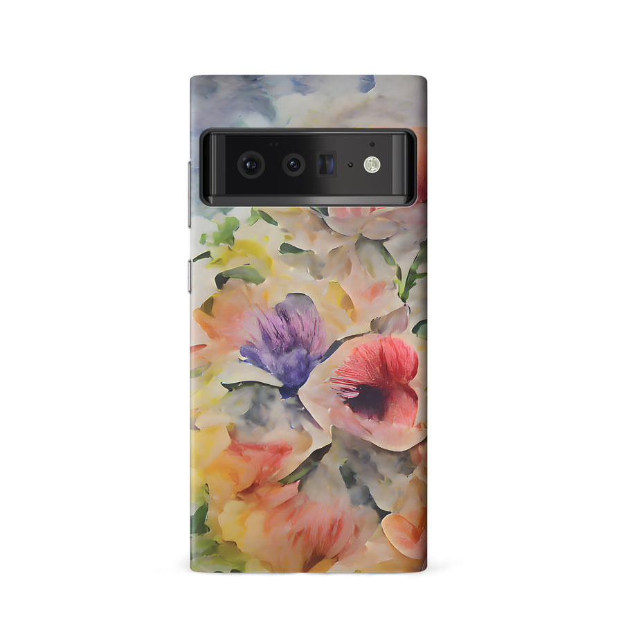 Google Pixel 6 Whimsical Blooms Painted Flowers Phone Case