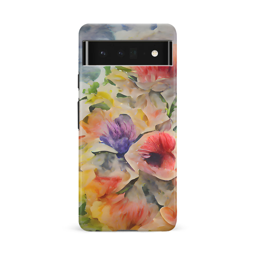Google Pixel 6A Whimsical Blooms Painted Flowers Phone Case