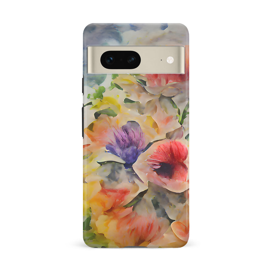 Google Pixel 7 Whimsical Blooms Painted Flowers Phone Case