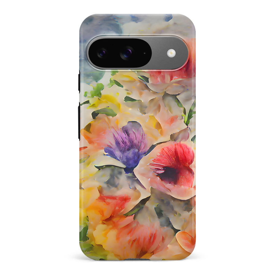 Google Pixel 9 Whimsical Blooms Painted Flowers Phone Case