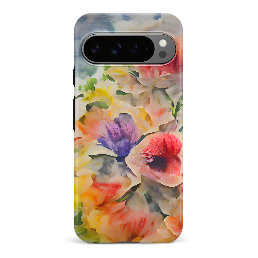 Google Pixel 9 Pro Whimsical Blooms Painted Flowers Phone Case