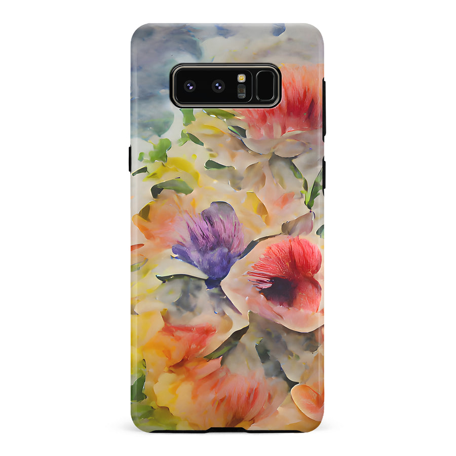 Samsung Galaxy Note 8 Whimsical Blooms Painted Flowers Phone Case