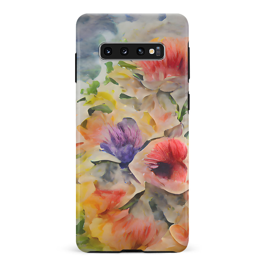 Samsung Galaxy S10 Whimsical Blooms Painted Flowers Phone Case