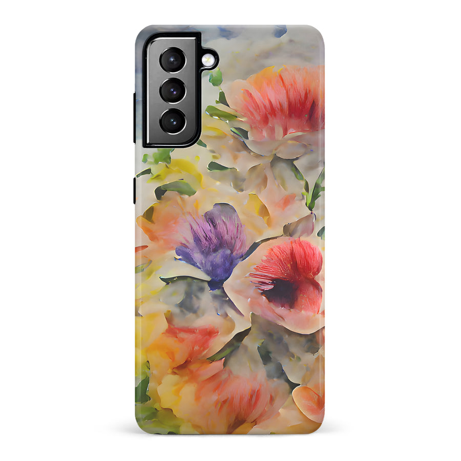 Samsung Galaxy S21 Plus Whimsical Blooms Painted Flowers Phone Case