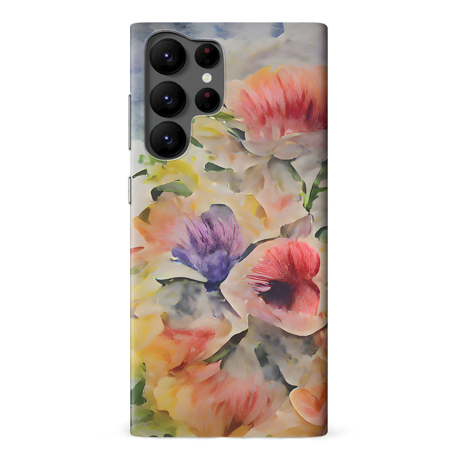 Samsung Galaxy S22 Ultra Whimsical Blooms Painted Flowers Phone Case