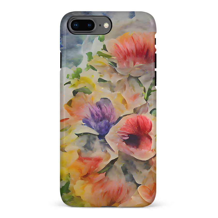 iPhone 8 Plus Whimsical Blooms Painted Flowers Phone Case