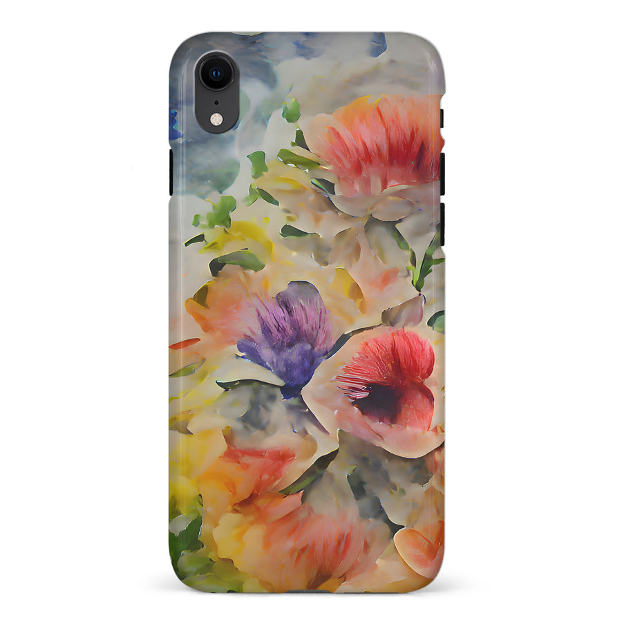 iPhone XR Whimsical Blooms Painted Flowers Phone Case