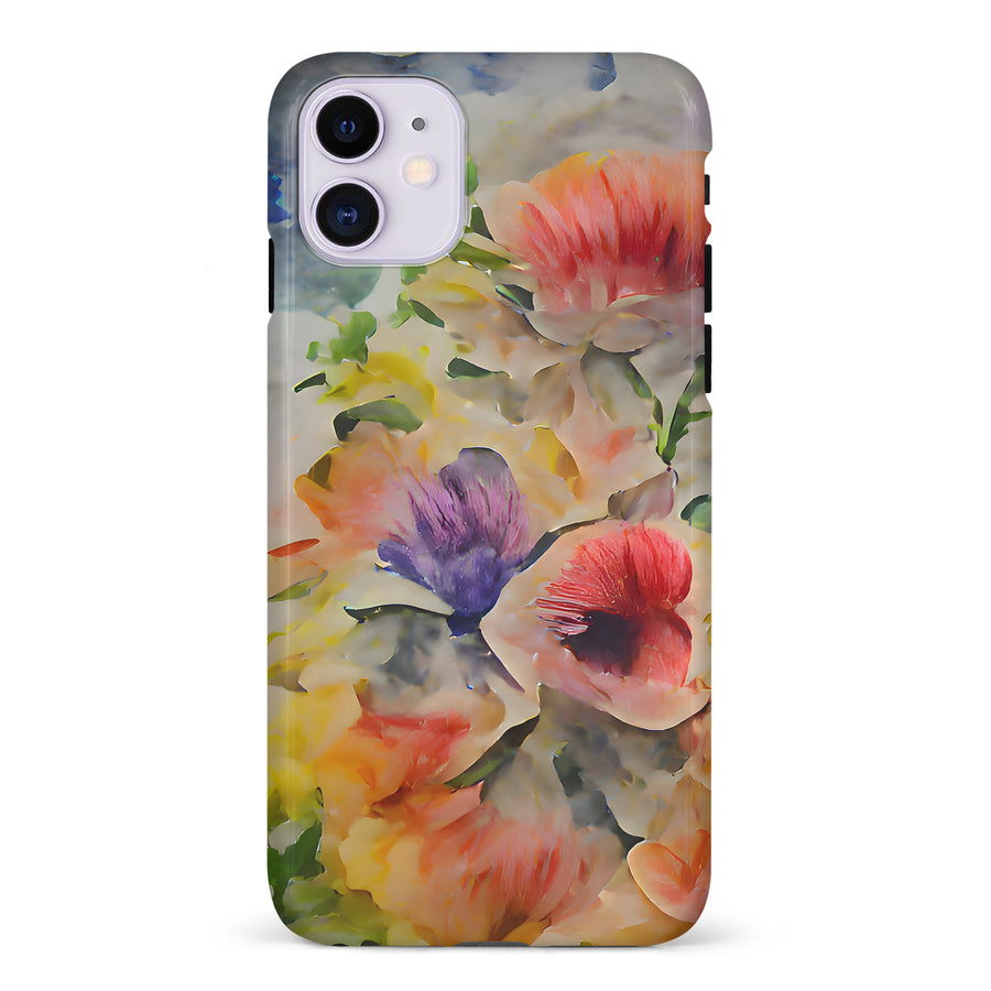 iPhone 11 Whimsical Blooms Painted Flowers Phone Case