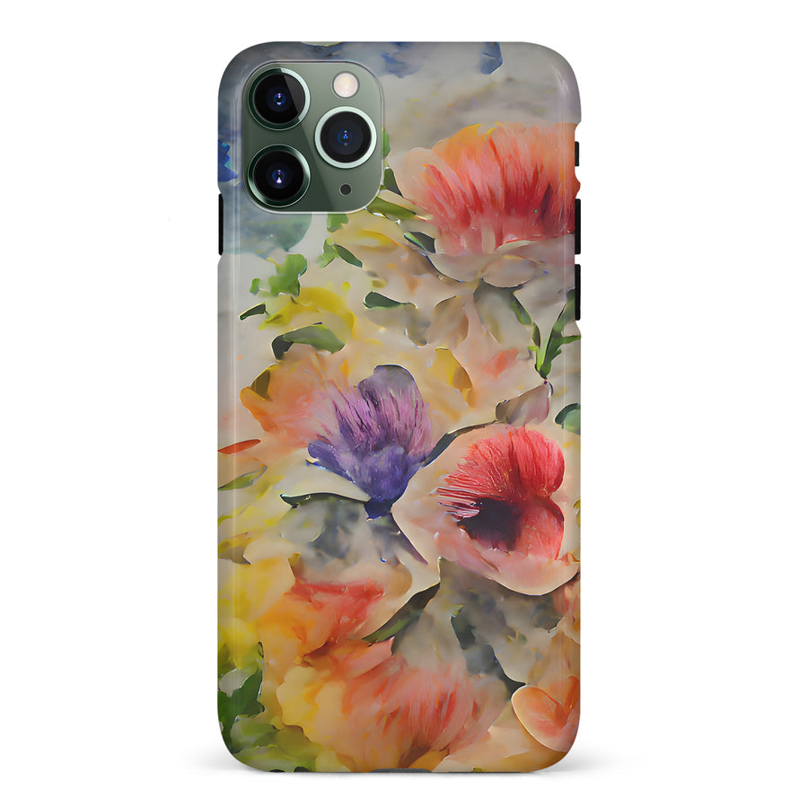 iPhone 11 Pro Whimsical Blooms Painted Flowers Phone Case