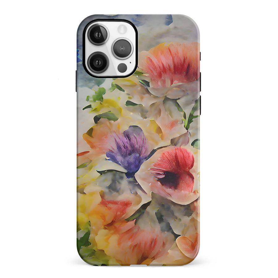 iPhone 12 Whimsical Blooms Painted Flowers Phone Case