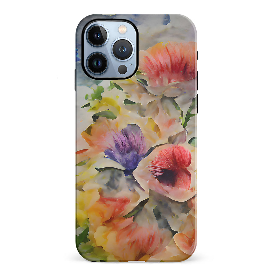 iPhone 12 Pro Whimsical Blooms Painted Flowers Phone Case