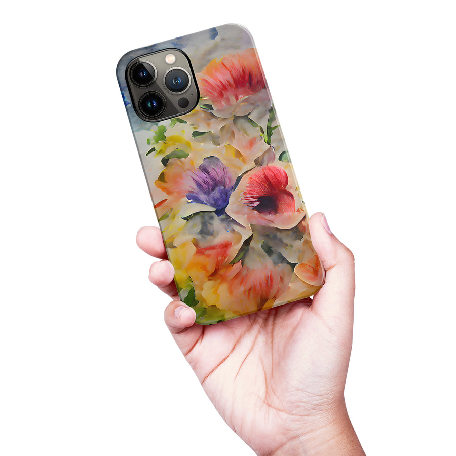 iPhone 13 Pro Max Whimsical Blooms Painted Flowers Phone Case