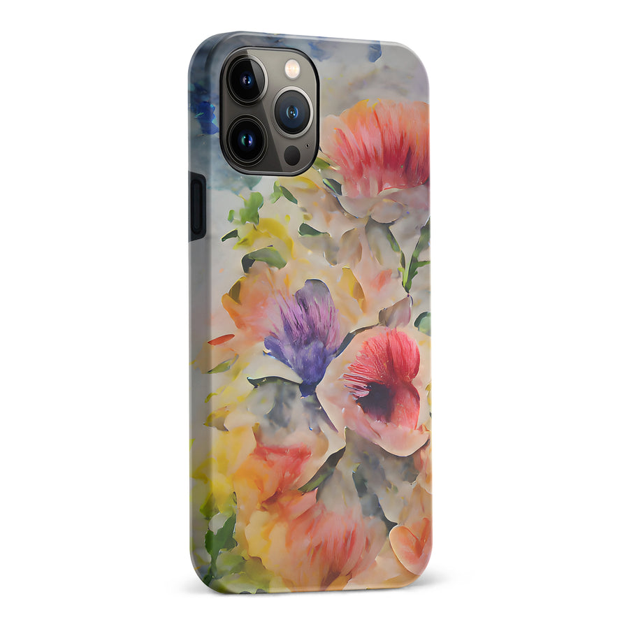 iPhone 13 Pro Max Whimsical Blooms Painted Flowers Phone Case