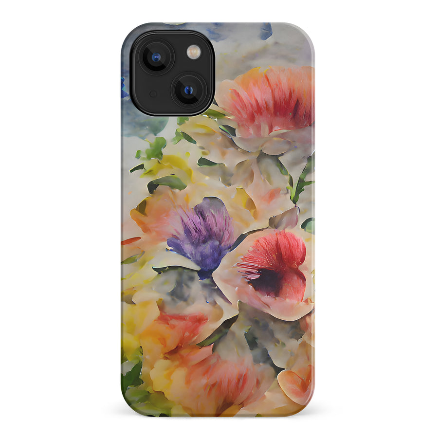 iPhone 14 Whimsical Blooms Painted Flowers Phone Case