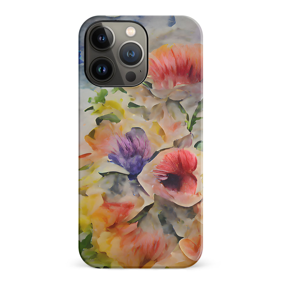 iPhone 14 Pro Whimsical Blooms Painted Flowers Phone Case