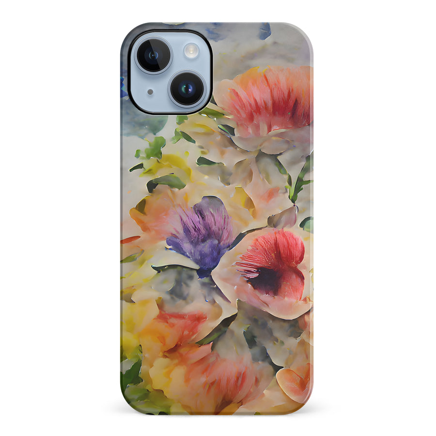 iPhone 14 Plus Whimsical Blooms Painted Flowers Phone Case