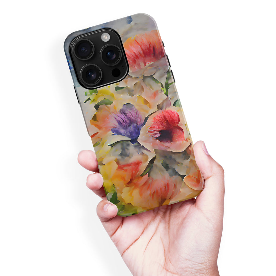 iPhone 16 Pro Max Whimsical Blooms Painted Flowers Phone Case